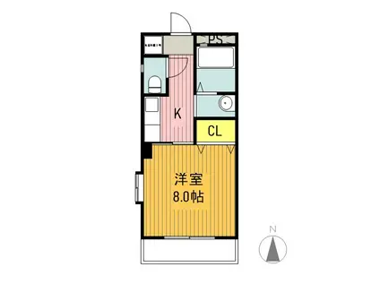 ハイム船橋(1K/2階)の間取り写真