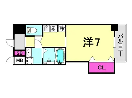 エレナ西宮北口(1K/9階)の間取り写真