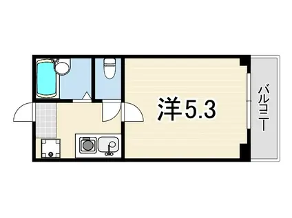 ときわ上筒井レクラン(1K/2階)の間取り写真