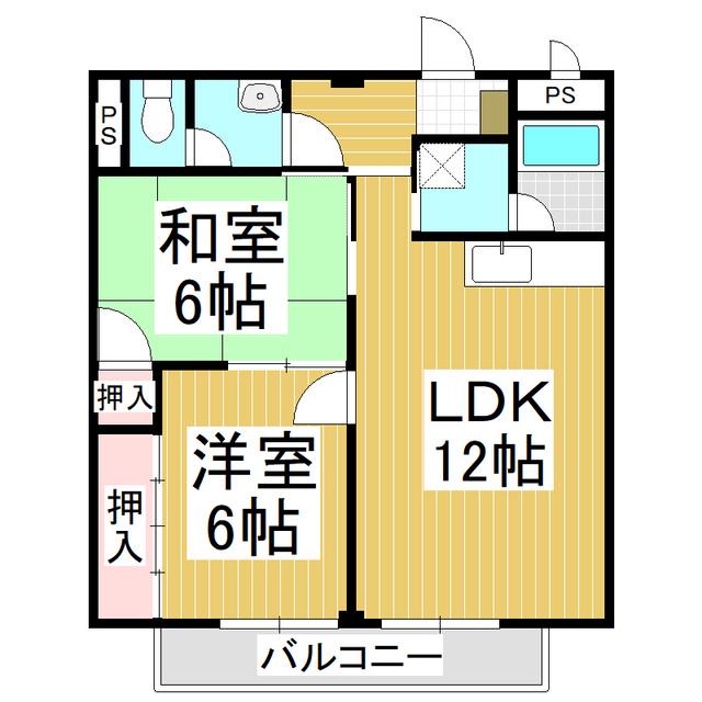 サープラス寺沢(2LDK/2階)の間取り写真