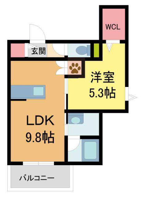 FOREST MONZENCHO イースト(1LDK/1階)の間取り写真