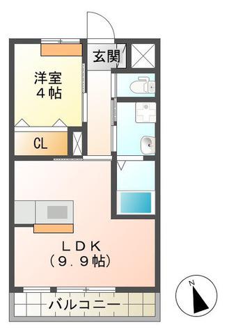 SOLDIAS(1LDK/2階)の間取り写真