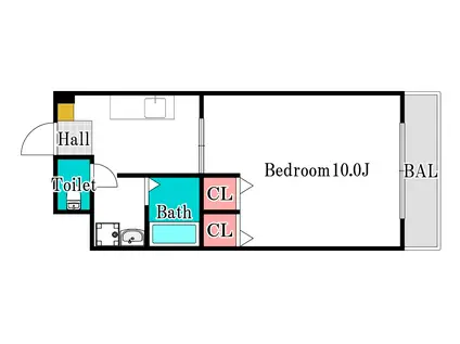 グランベルデ南方(1K/5階)の間取り写真