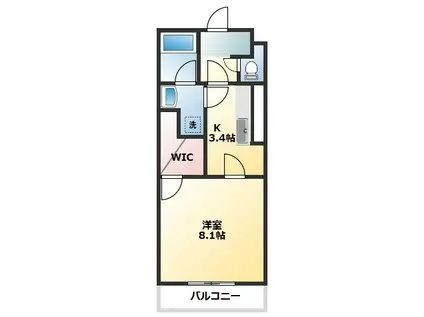 フォレスタII(1K/3階)の間取り写真