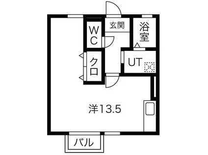 ピアニーフィールドA(ワンルーム/1階)の間取り写真