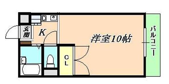 SIA BLUE(1K/2階)の間取り写真