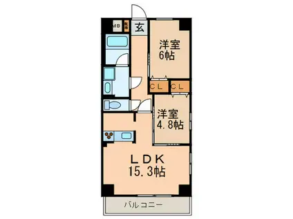 GRAN DUKE 千代田(2LDK/11階)の間取り写真