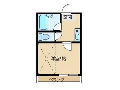 クレセントハイツ美園(1K/2階)の間取り写真