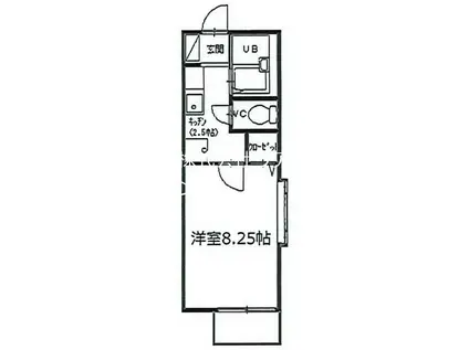 フレグランス(1K/2階)の間取り写真