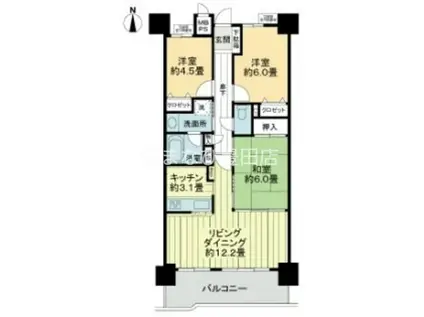 ライオンズシティ豊田(3LDK/2階)の間取り写真