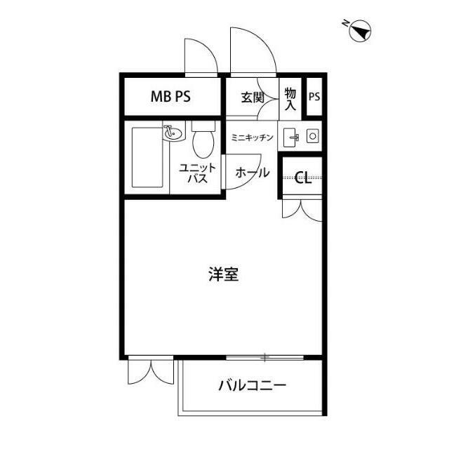 マートルコート駒沢大学(ワンルーム/2階)の間取り写真