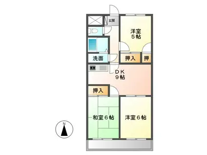 フォレスト本宮(3LDK/4階)の間取り写真