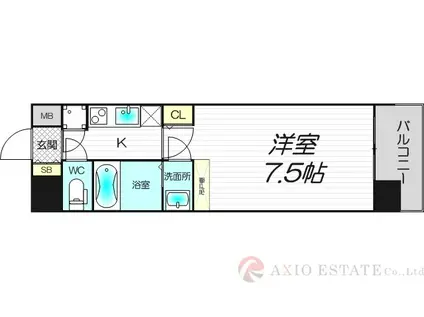セレニテ東三国ミラク(1K/12階)の間取り写真