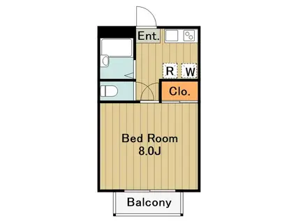 アムールHASHIMOTOⅠ(1K/1階)の間取り写真