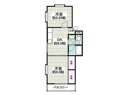 湘南藤が岡マンション(1LDK/1階)の間取り写真