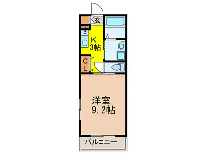 AVENIR VIE(1K/2階)の間取り写真