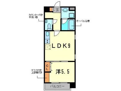 VILLAしらゆき(1LDK/3階)の間取り写真