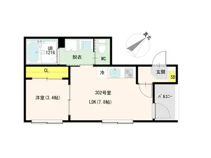 アルテアテラス池袋(1LDK/3階)の間取り写真