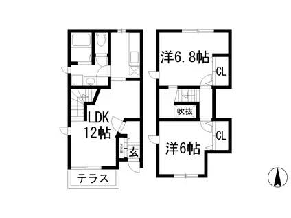 メゾンアベニュー池田南(2LDK/1階)の間取り写真