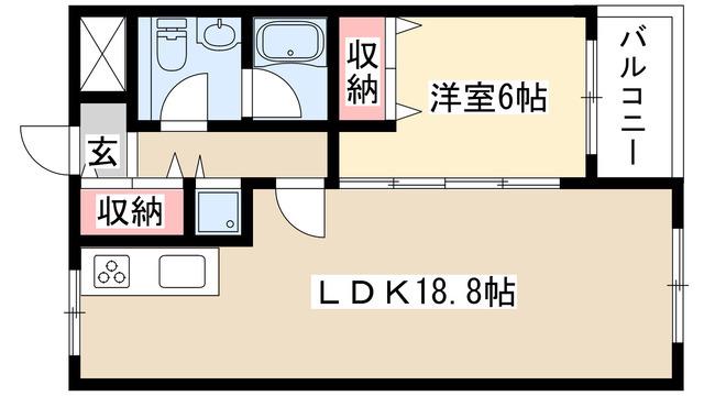 パークマノア(1LDK/1階)の間取り写真