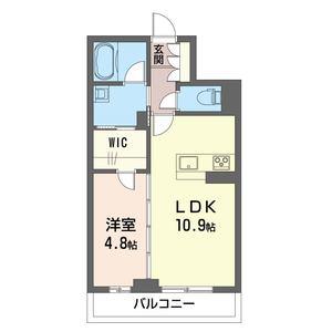 ロベリア西大宮(1LDK/3階)の間取り写真