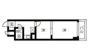 ライオンズマンション新神戸(2K/2階)の間取り写真