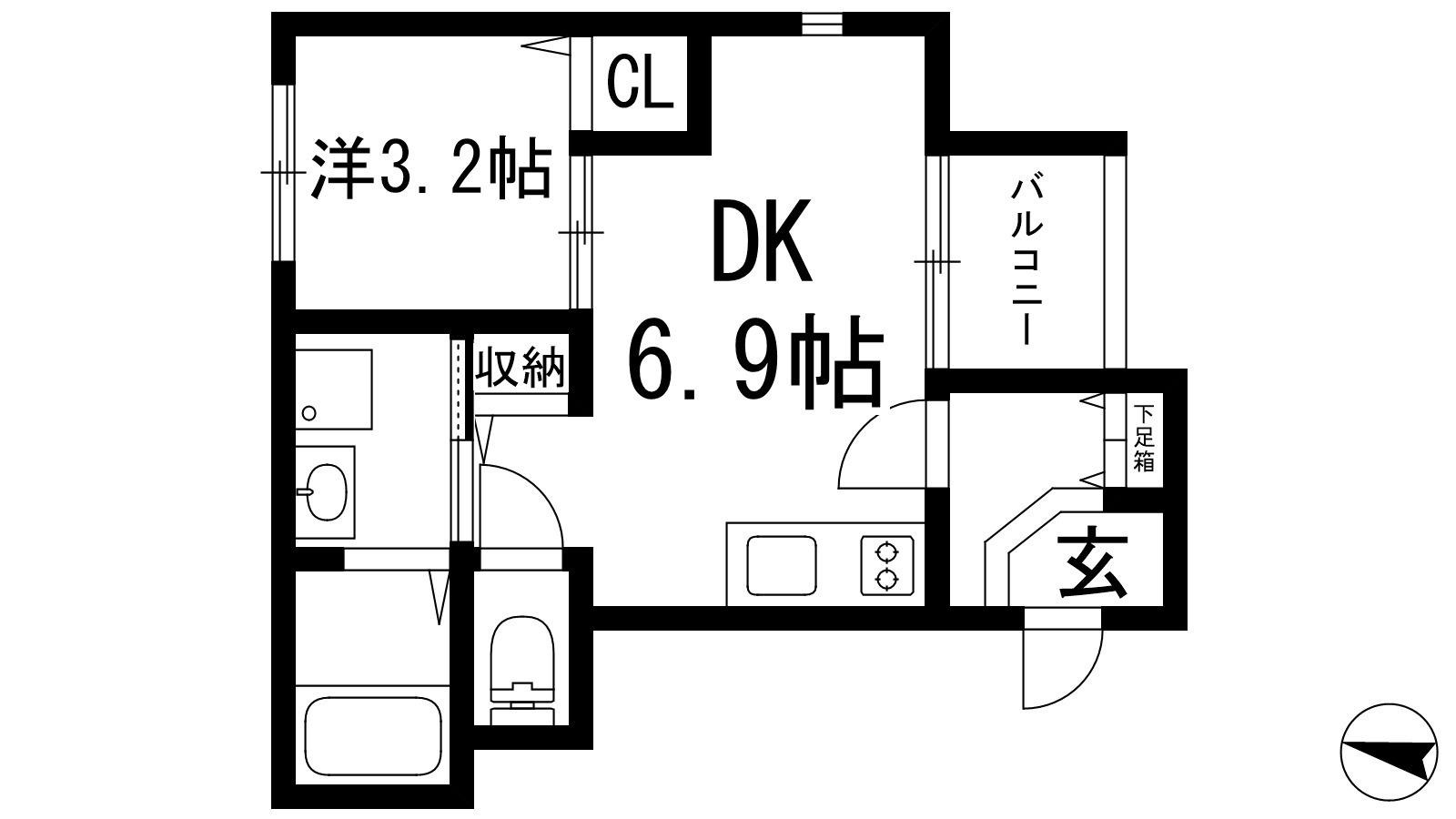 アルタイ石橋阪大前(1DK/3階)の間取り写真