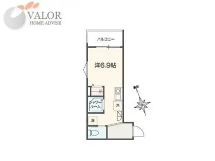 MELLAS(ワンルーム/3階)の間取り写真