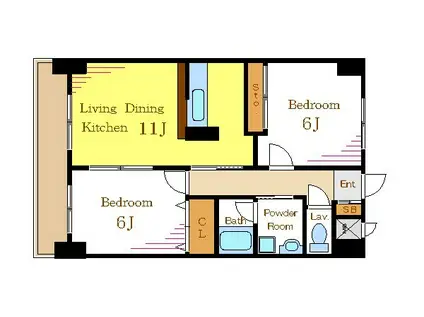 クレーテIII篠崎(2LDK/2階)の間取り写真