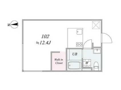 TRIAS310(1DK/1階)の間取り写真