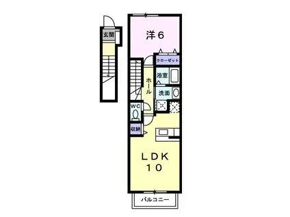 レグルス壱番館(1LDK/2階)の間取り写真