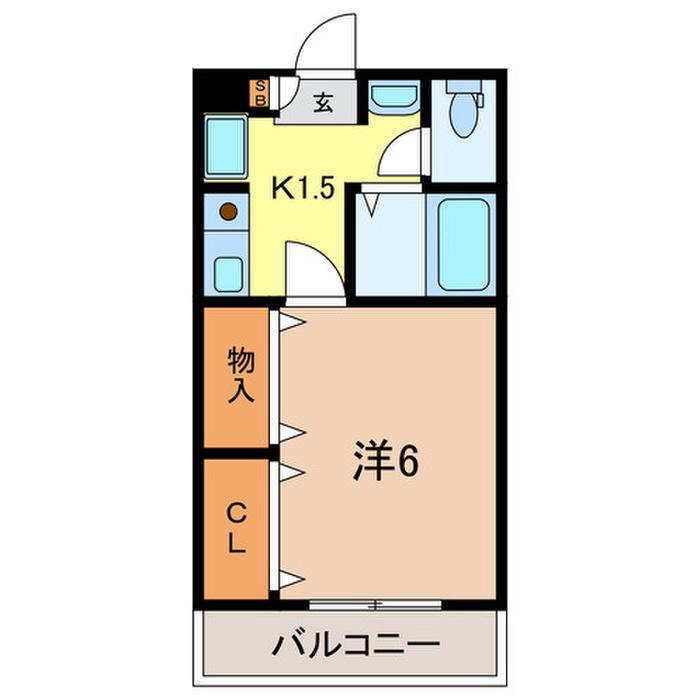 コーラル信栄(1K/1階)の間取り写真