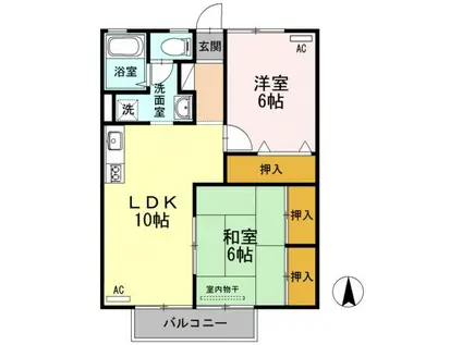 楠小路A(2LDK/2階)の間取り写真