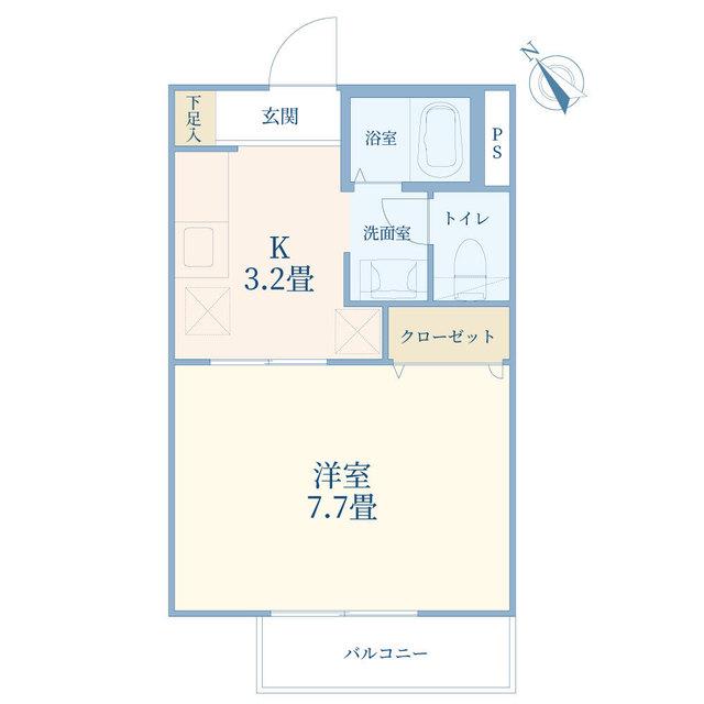 TRUSTIA弐番館(1K/2階)の間取り写真