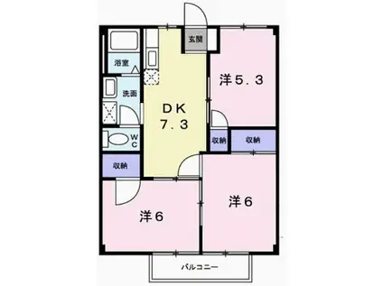 ファミィール永和(3DK/1階)の間取り写真