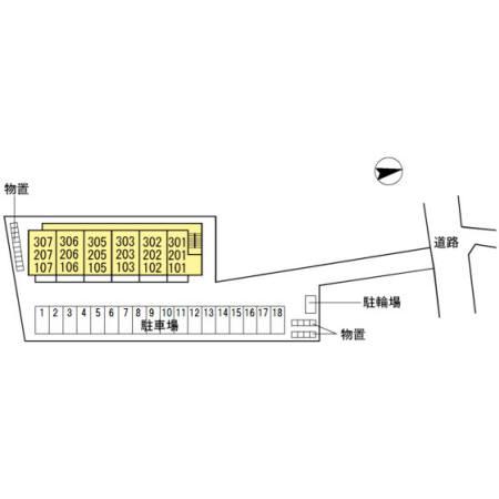 ガーデン城山(1LDK/1階)の間取り写真