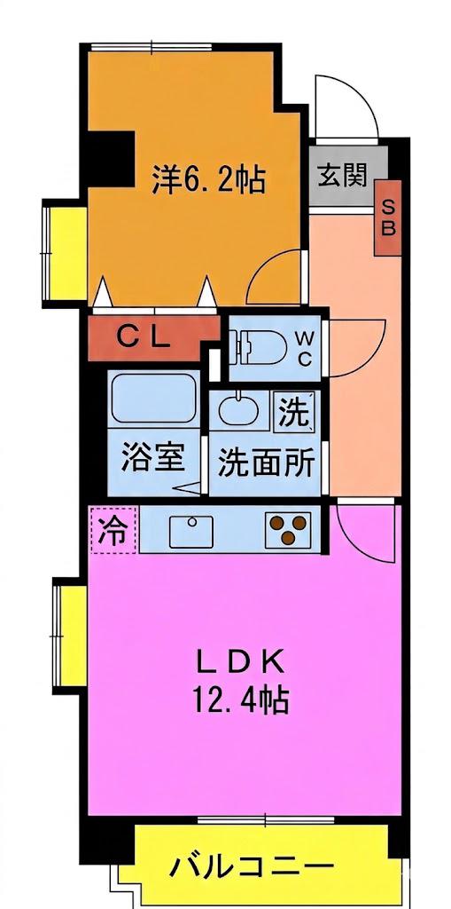 KDXレジデンス葛西(1LDK/9階)の間取り写真