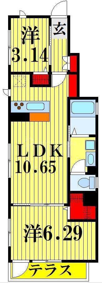 NT HOUSE(2LDK/1階)の間取り写真