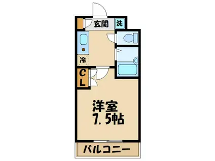 ルイーネ調布(1K/2階)の間取り写真