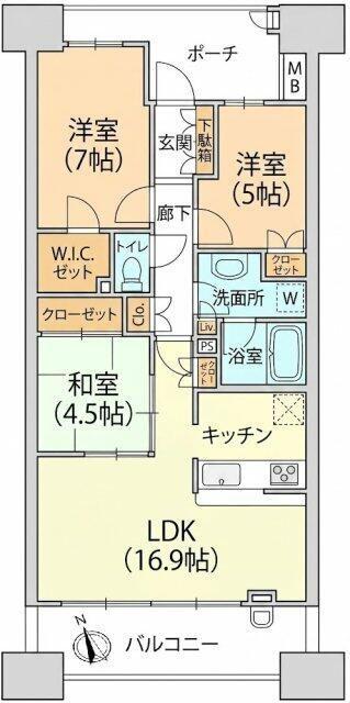 グランエスタ(3LDK/20階)の間取り写真