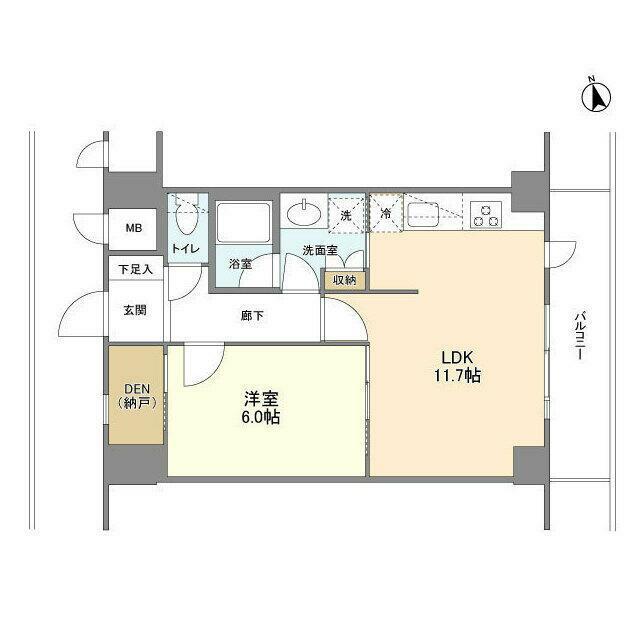 KENEDIX藤沢(1LDK/8階)の間取り写真
