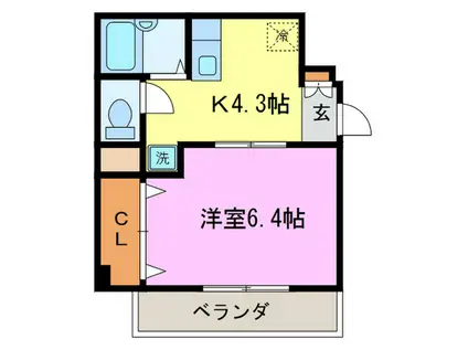 エスティ21(1K/7階)の間取り写真