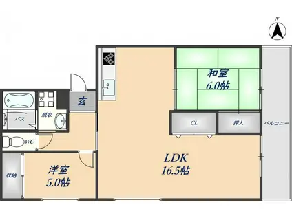 SAKURABASE東大阪(2LDK/3階)の間取り写真