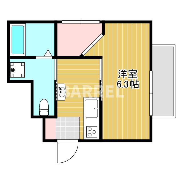 クラフトテラス豊南町南(1K/1階)の間取り写真