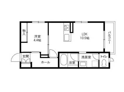 グランドメゾン小日向(1LDK/2階)の間取り写真