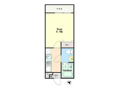 メゾングリーズ五香南(1K/1階)の間取り写真