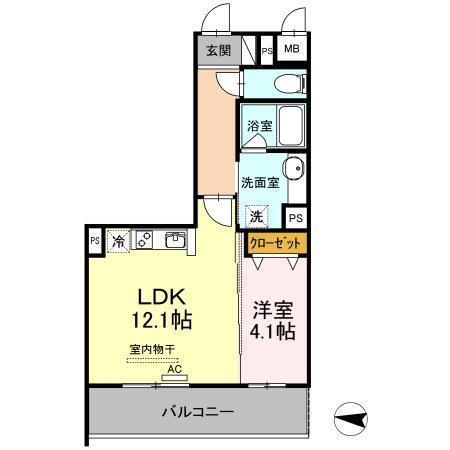 アン・シャトウ(1LDK/2階)の間取り写真