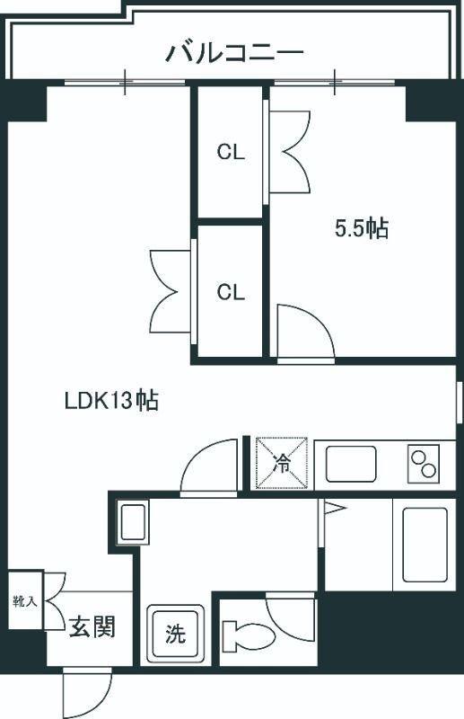 グリーンパークハイライズ(1LDK/7階)の間取り写真