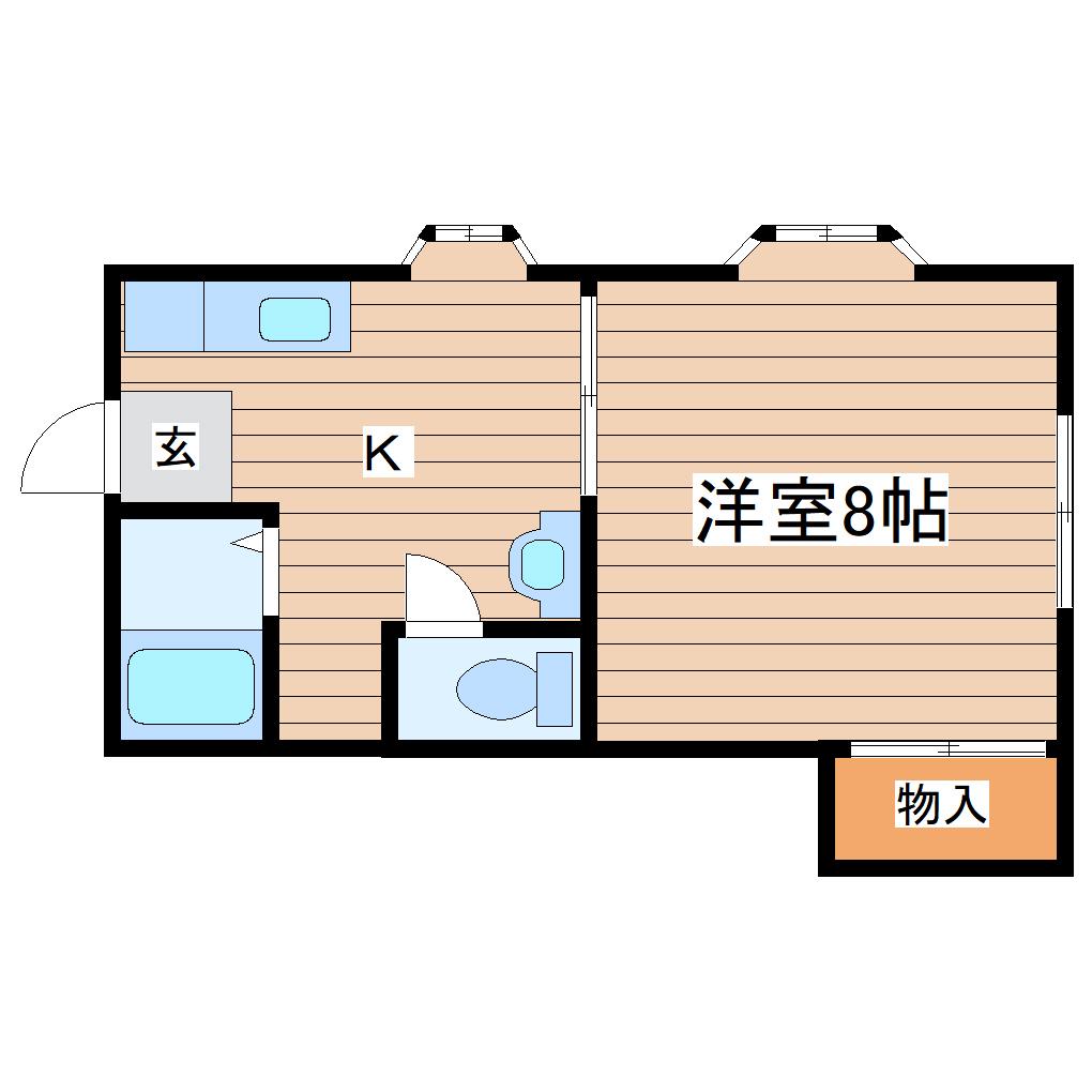 パレス中村(1K/1階)の間取り写真