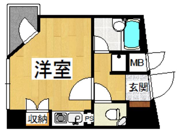 ロマネスク渡辺通(ワンルーム/1階)の間取り写真